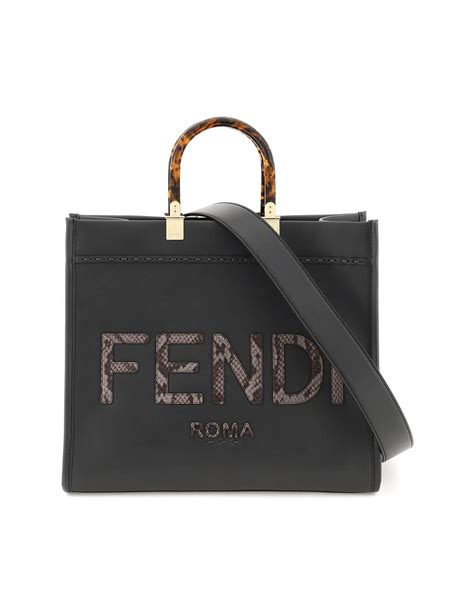 fendi medium sunshine tote|fendi sunshine medium black leather.